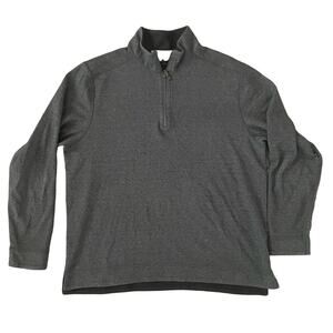 Tommy Bahama Men’s Reversible Quarter Zip Pullover Sweater Black Gray‎ Large